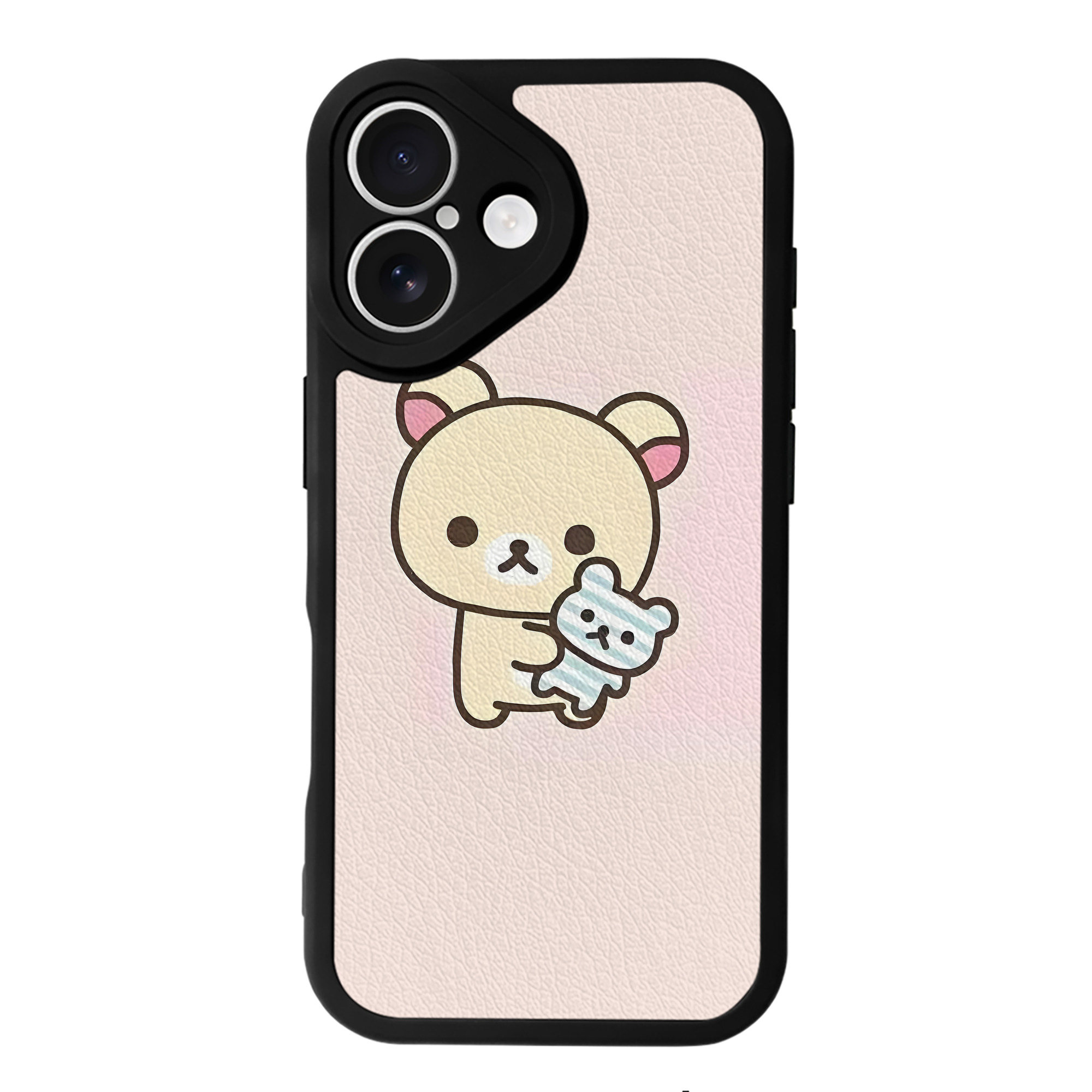 （画像用） リラックマ リラックマ キイロイトリ Rilakkuma Korilakkuma Kiiroitori 【iPhone 16シリーズ対応】シリコンスマホケース（レザー調） 材質：シリコン
